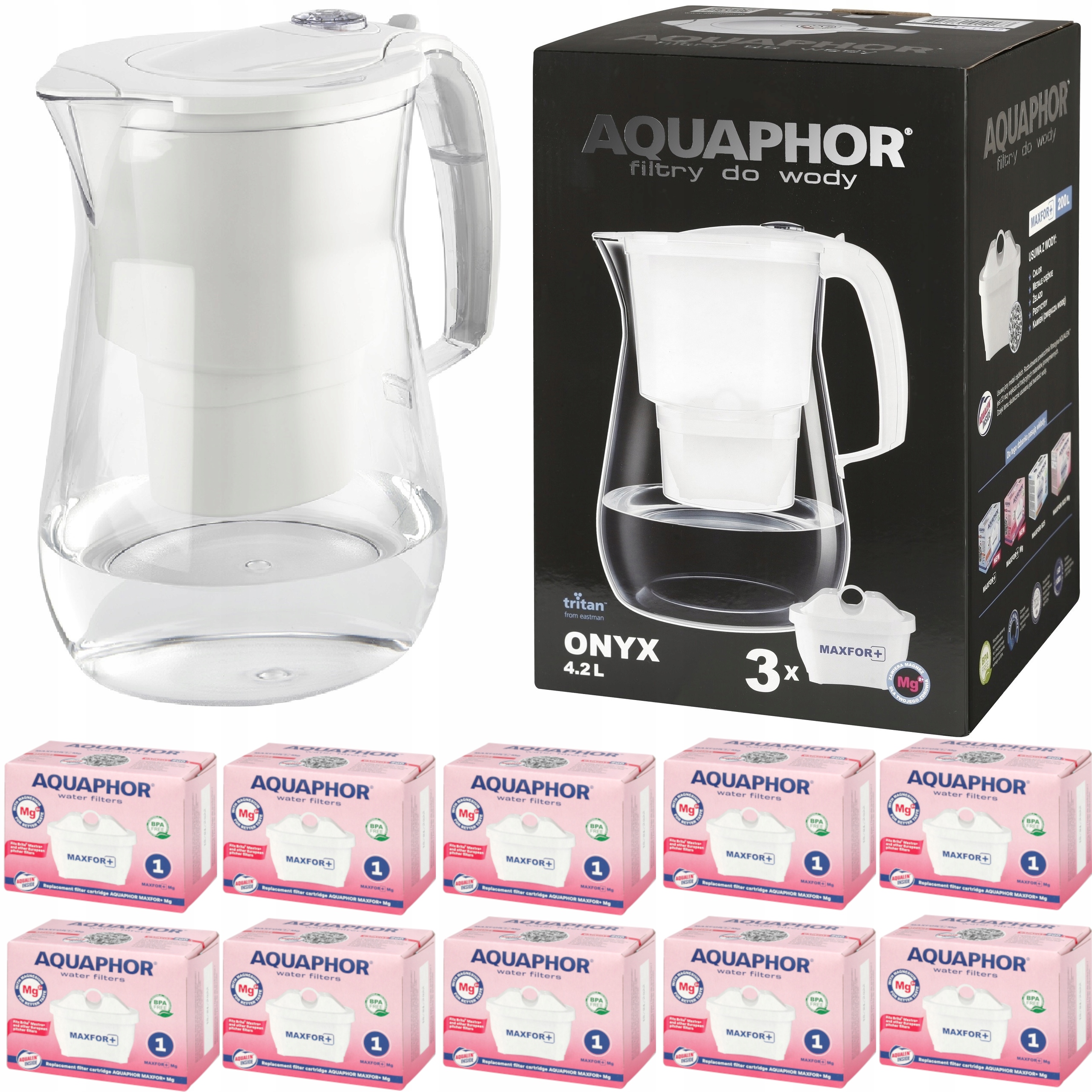 

Dzbanek filtrujacy Aquaphor Onyx 4,2L 10 wkł. Mg
