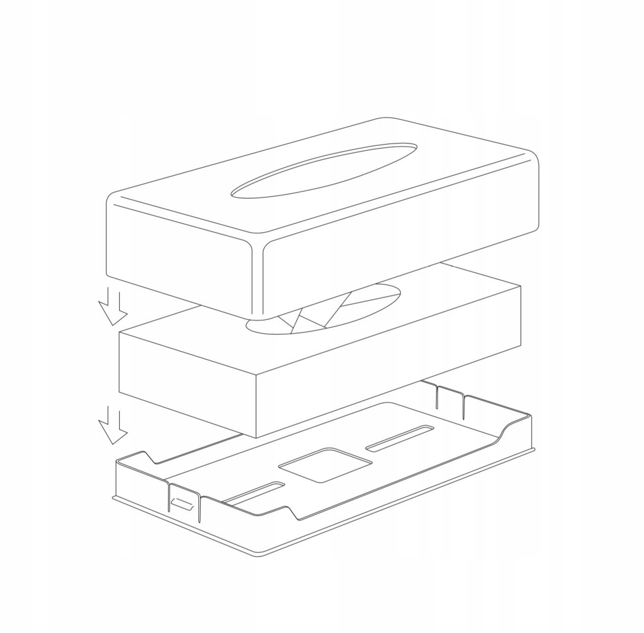 Pojemnik pudełko na chusteczki stojące/ścienne Kolor odcienie żółtego i złota