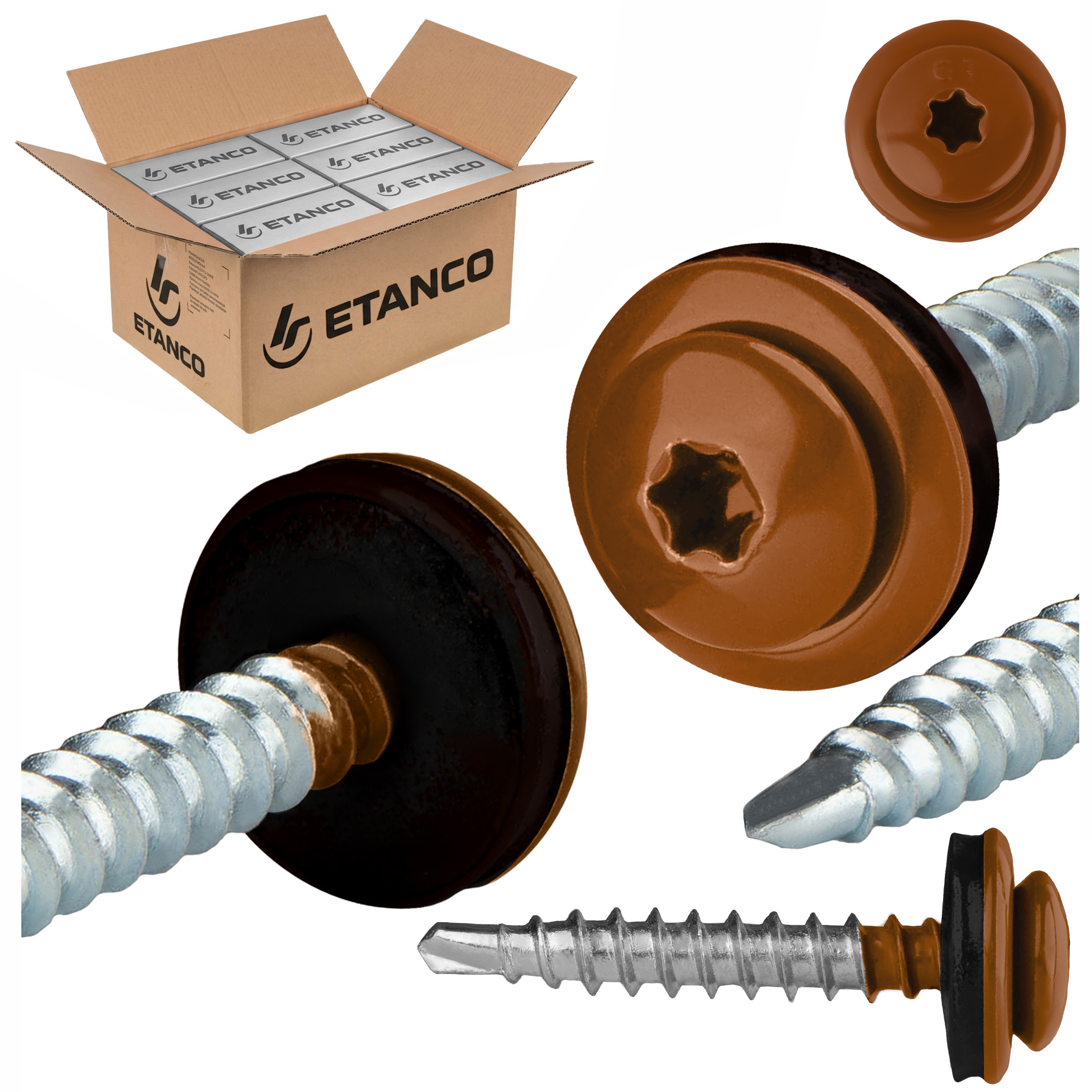 Farmářské vruty Torx 4,8x35 mm Ral 8004 1500 ks, vruty Etanco Gtf P