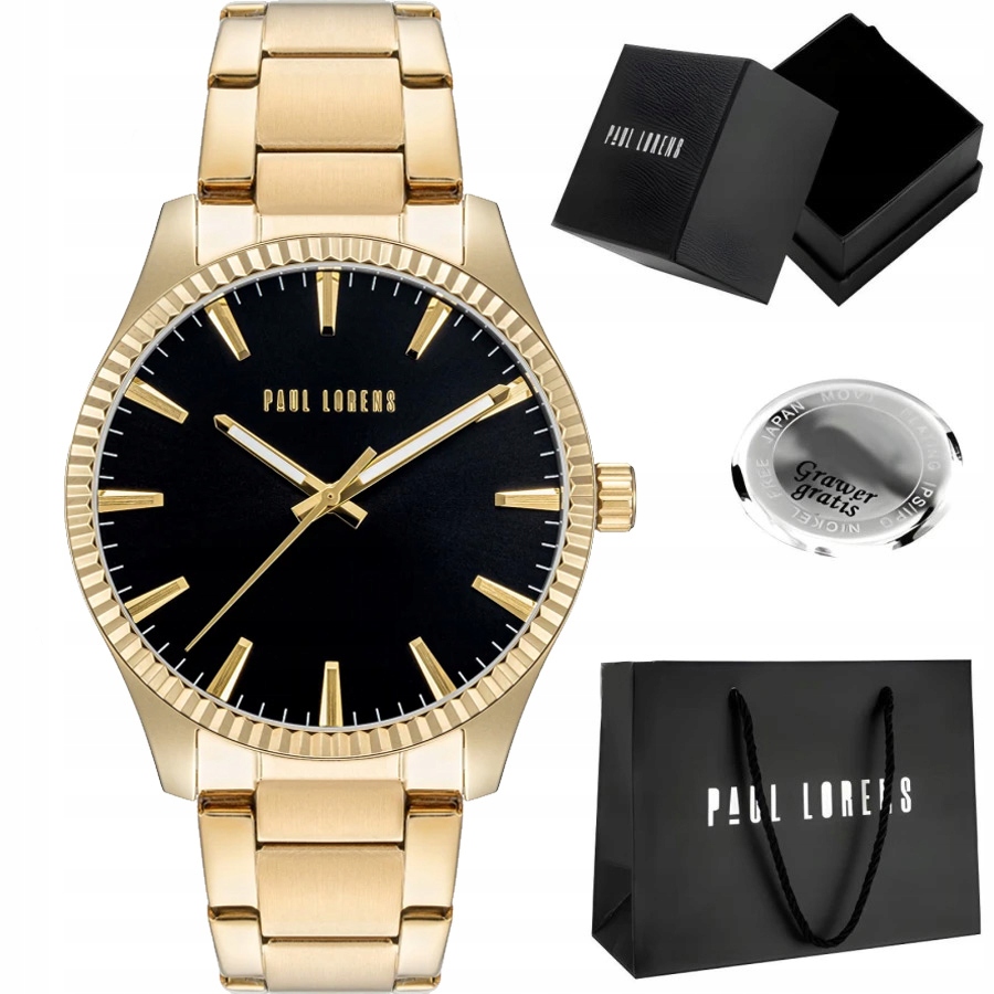Pánské hodinky Paul Lorens Eliaz ocelová klasika s efektním pouzdrem Gravírování