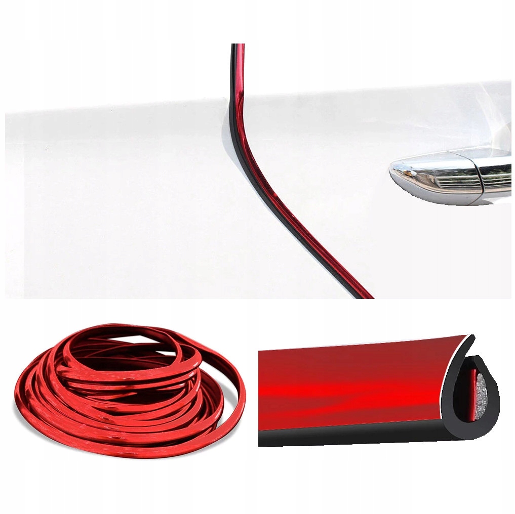 TAŚMA USZCZELKA NA KRAWĘDZIE I LUSTERKA RED 5M