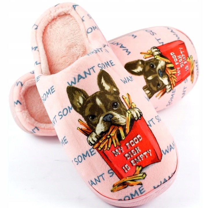 

Papcie Buldog Damskie Kapcie Domowe Różowe 40/41