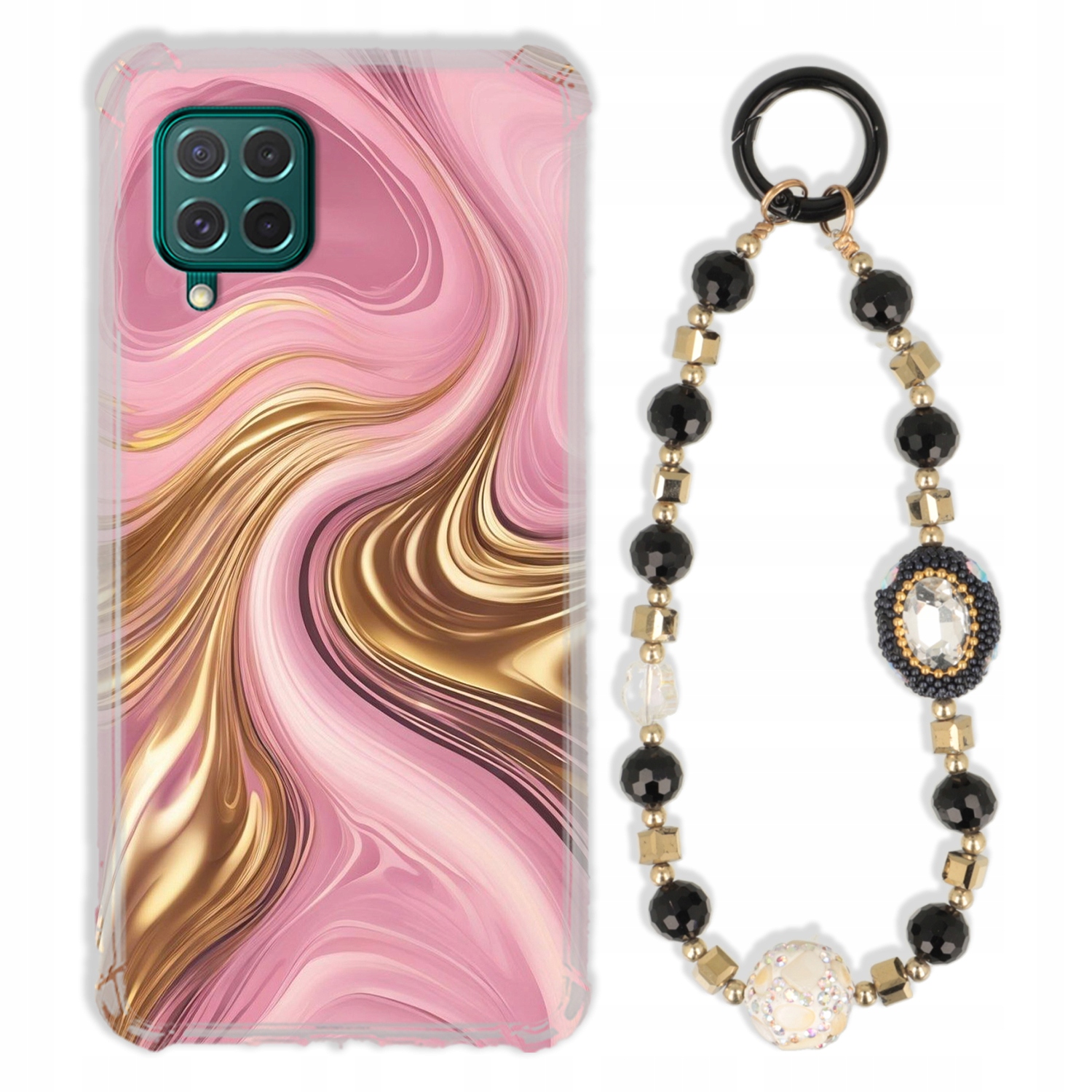 Puzdro Pre Samsung M62 Case Antishock Zirkóny Čierno Zlaté|odolné|pevné