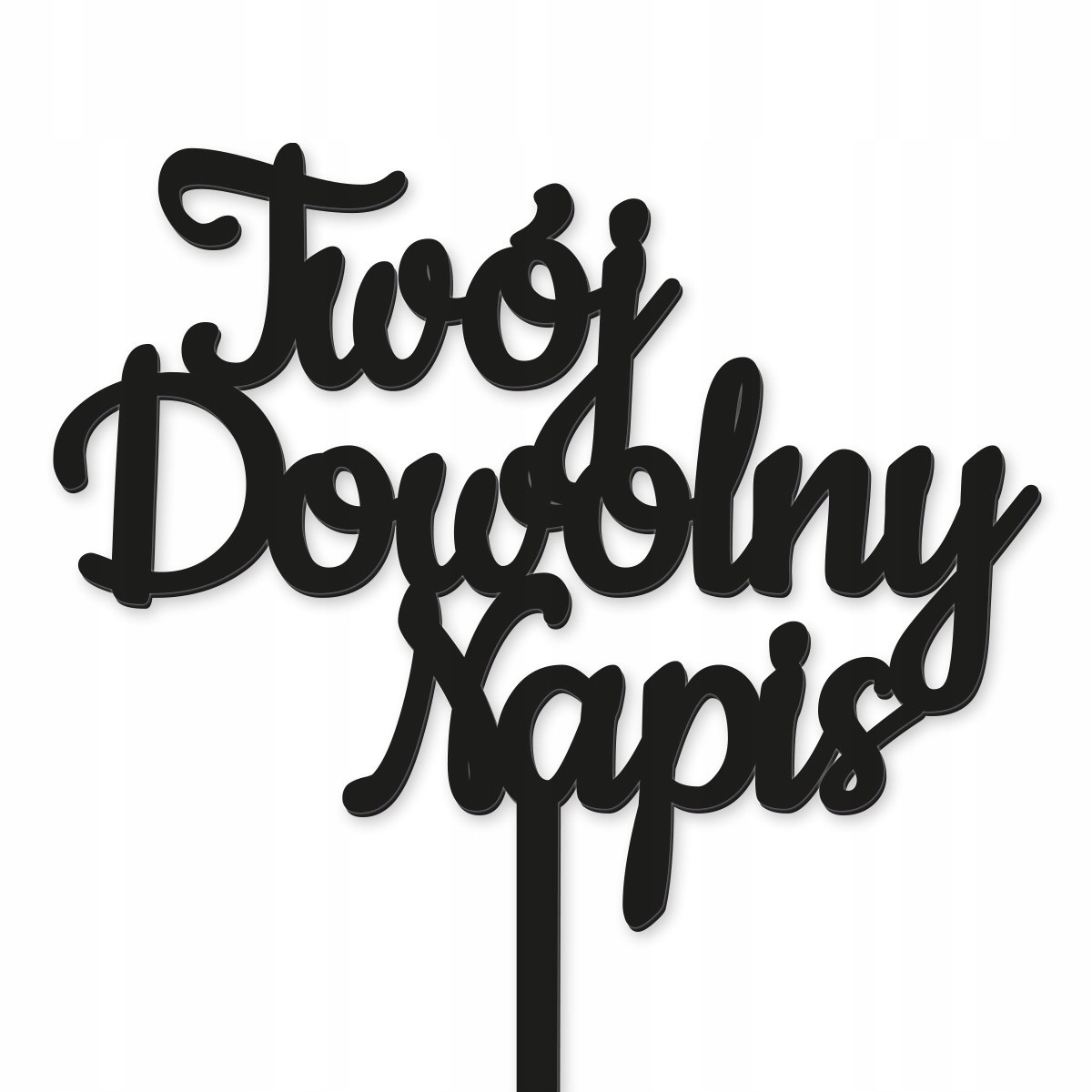 TOPPER NA TORT NAPIS DEKORACJA OZDOBA różne czarny