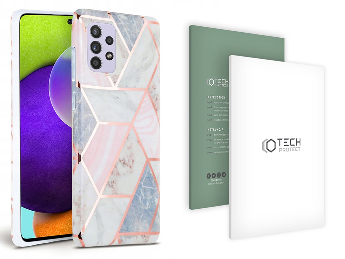 

Różowe Etui Case Obudowa Marmur Do - Galaxy A52