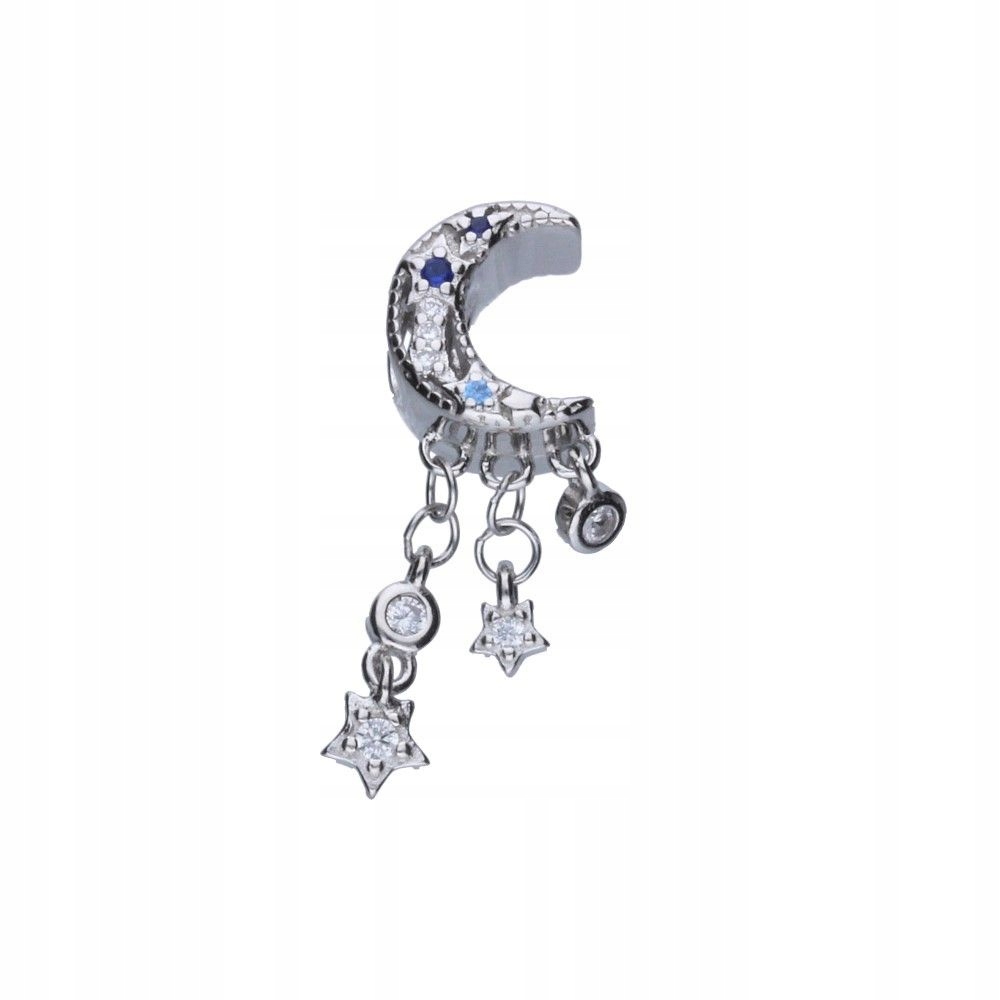 Ažurový přívěsek Stříbro Rhodiované 925, Zirkony Hvězdičky a Měsíc