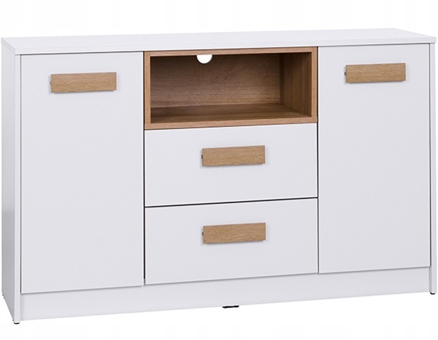 

komoda 122 biała niska pojemna szufladami Grant 05
