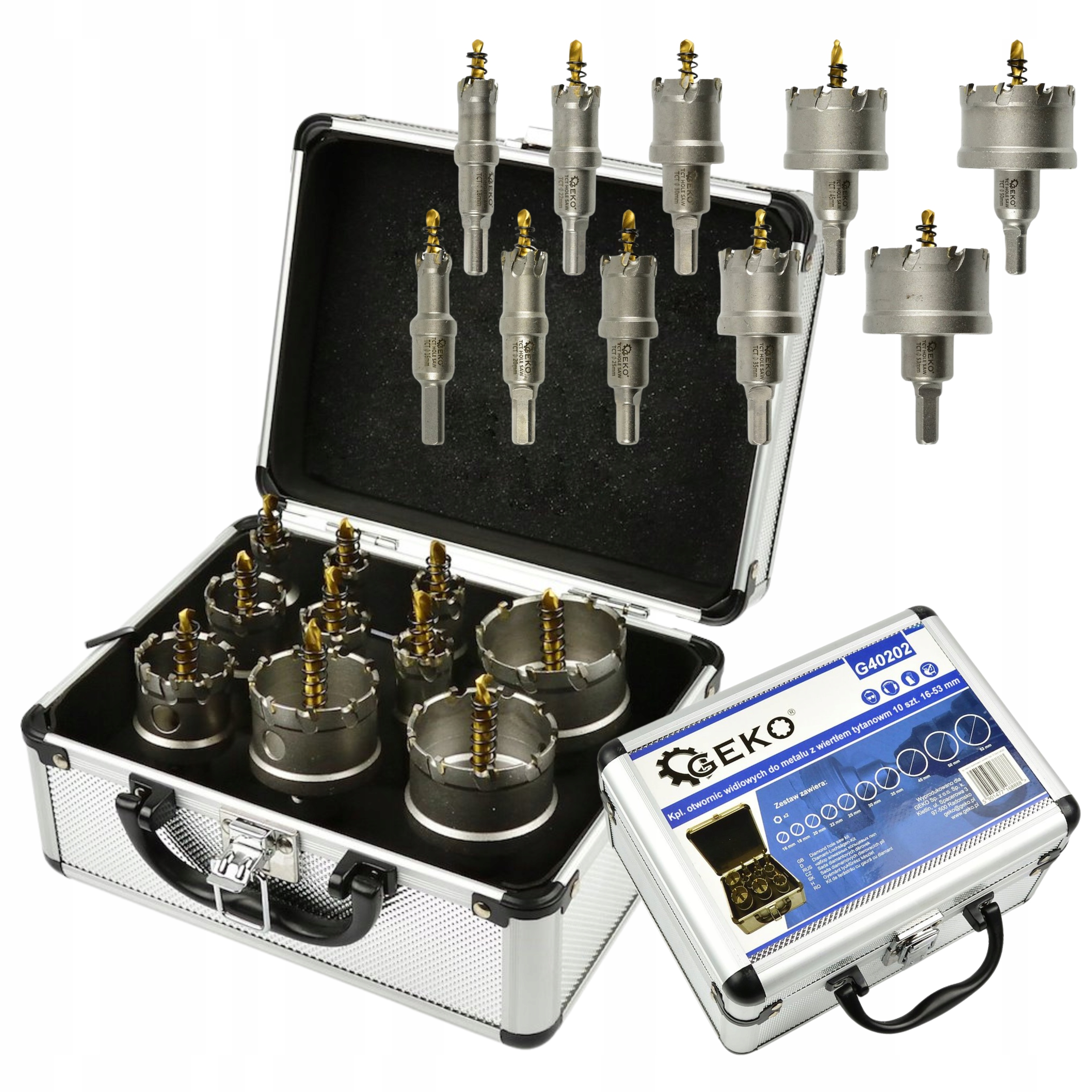 Sada Vidiových Děrovek Na Kov S Titanovým Vrtákem 10 Ks, 16-53 mm