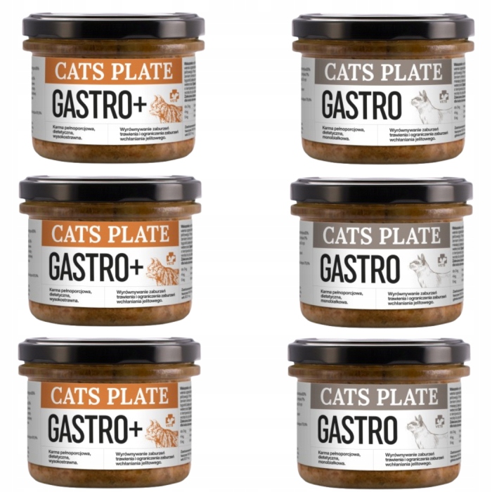 Cats Plate Vet Gastro Mix dla kota 6x 180g