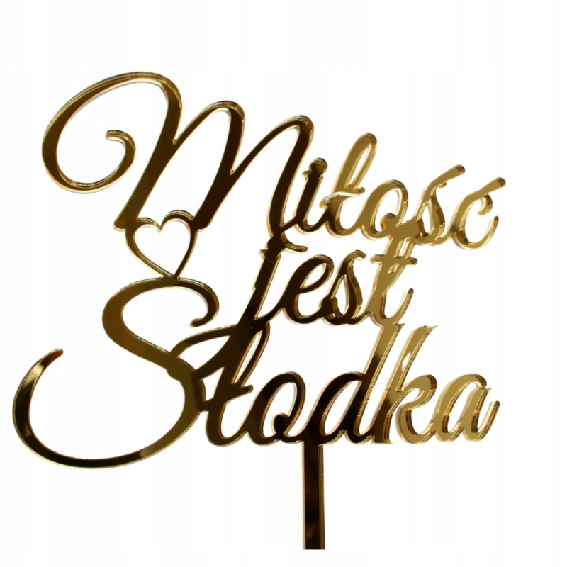 Topper Miłość Jest Słodka - Złote Lustro