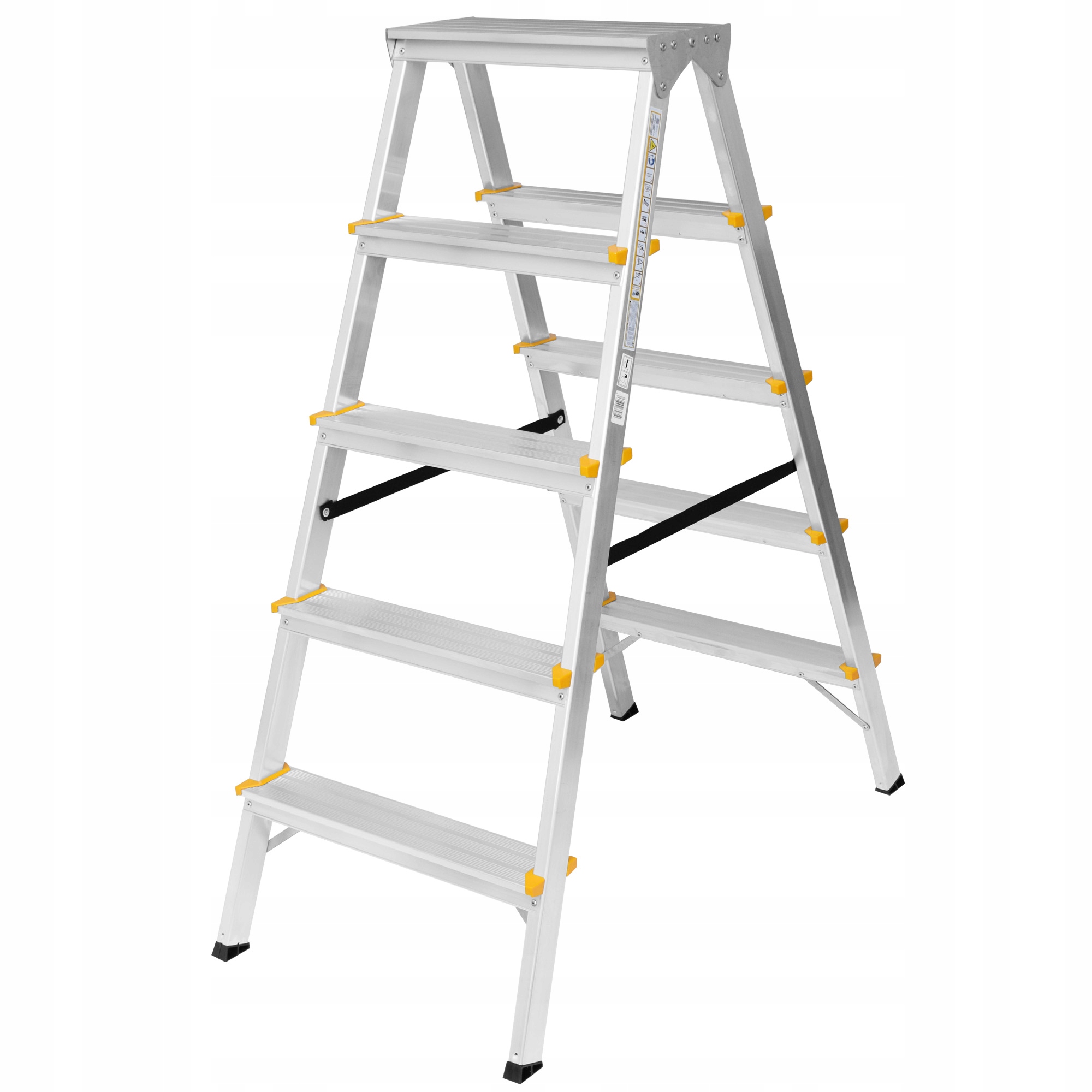 Drabina aluminiowa dwustronna 2×5 stopni 150 kg EN131 – lekka, stabilna