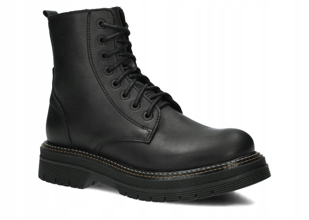 Nagaba Evenement EV108 Černá Pohodlné, Kožené Polské Dámské Traperky