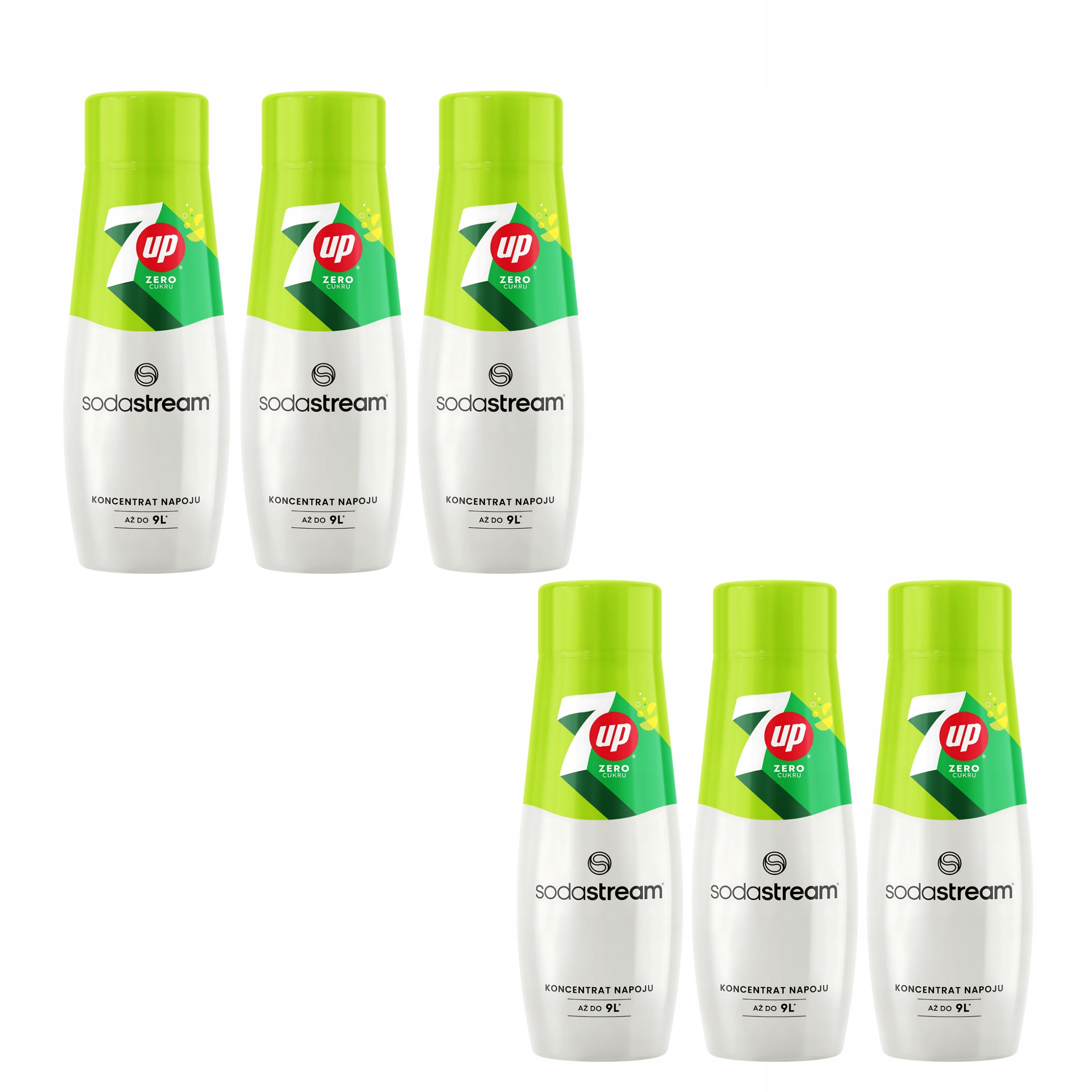 6 x Syrop Koncentrat do Saturatora Sodastream 7Up Free Bez Cukru, 440 ml