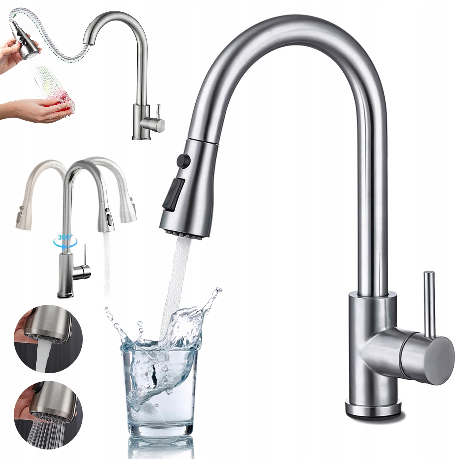 Kuchyňská Baterie S Výsuvným Výtokem Stojící Na Desku Dřez Kuchyňská Baterie