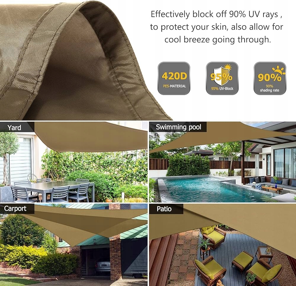 MARKIZA ZASŁONA BALKONOWA W KSZTAŁCIE TRÓJKĄTA 3x3x3 M Marka inna