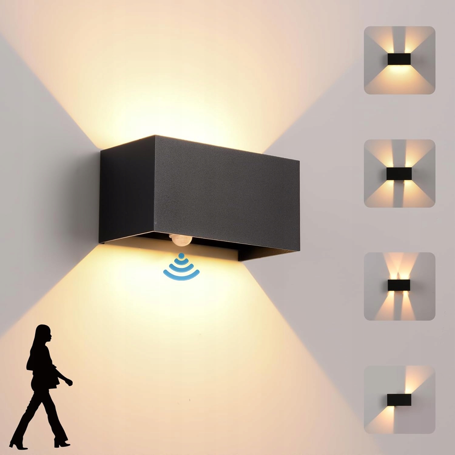 LAMPA KINKIET OGRODOWY Z CZUJNIKIEM ZEWNĘTRZNA LED 20W 3000K