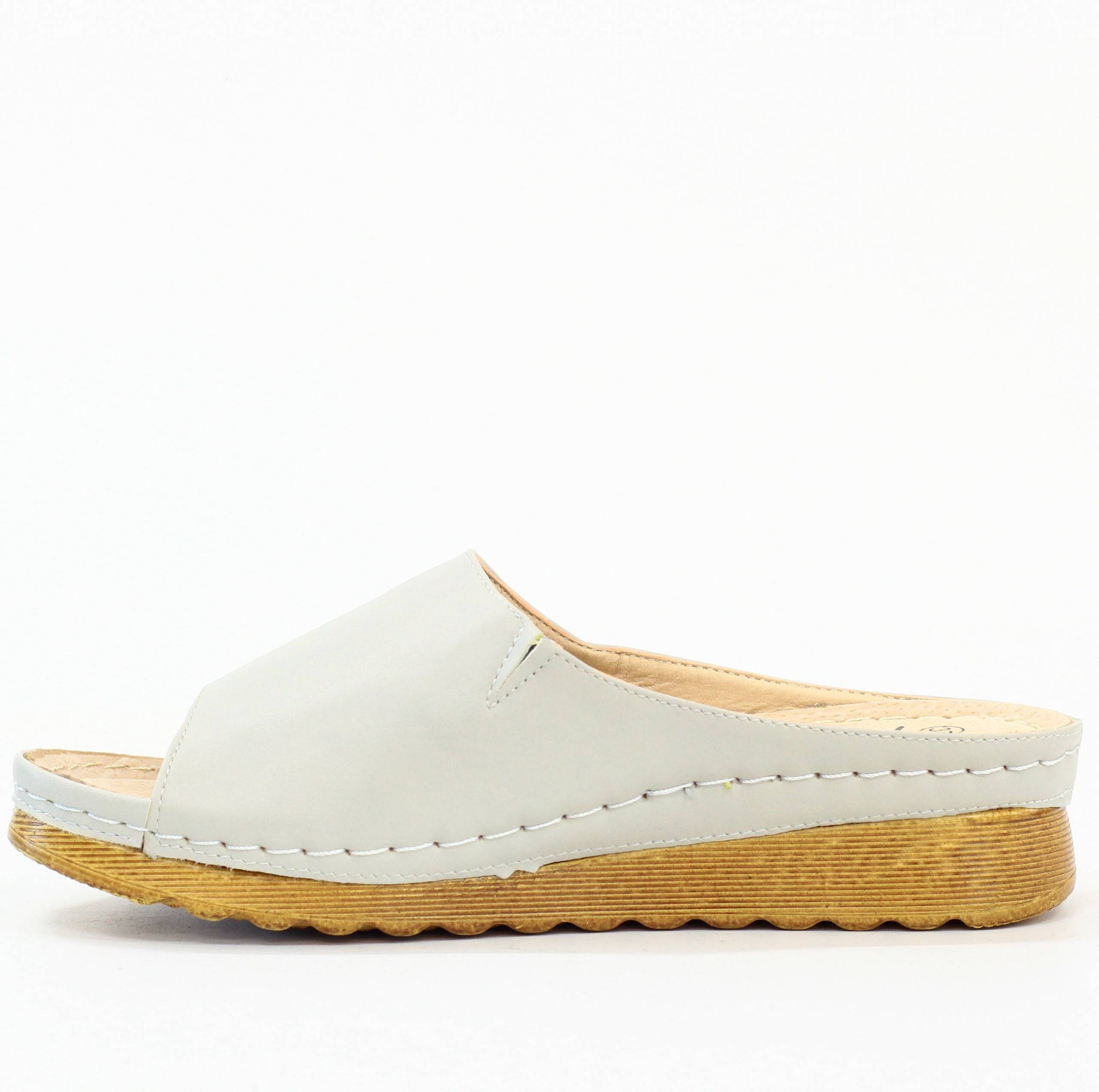 KLAPKI DAMSKIE BUTY LEKKIE WYGODNE POLSKIE SKÓRA Wzór dominujący bez wzoru