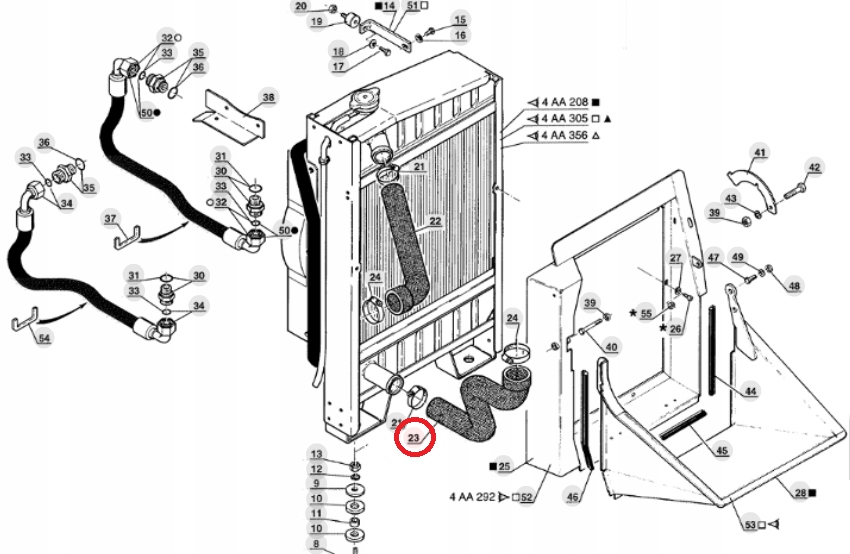 WĄŻ PRZEWÓD CHŁODNICY DOLNY MANITOU MT MLT 234945 Numer katalogowy części 234945