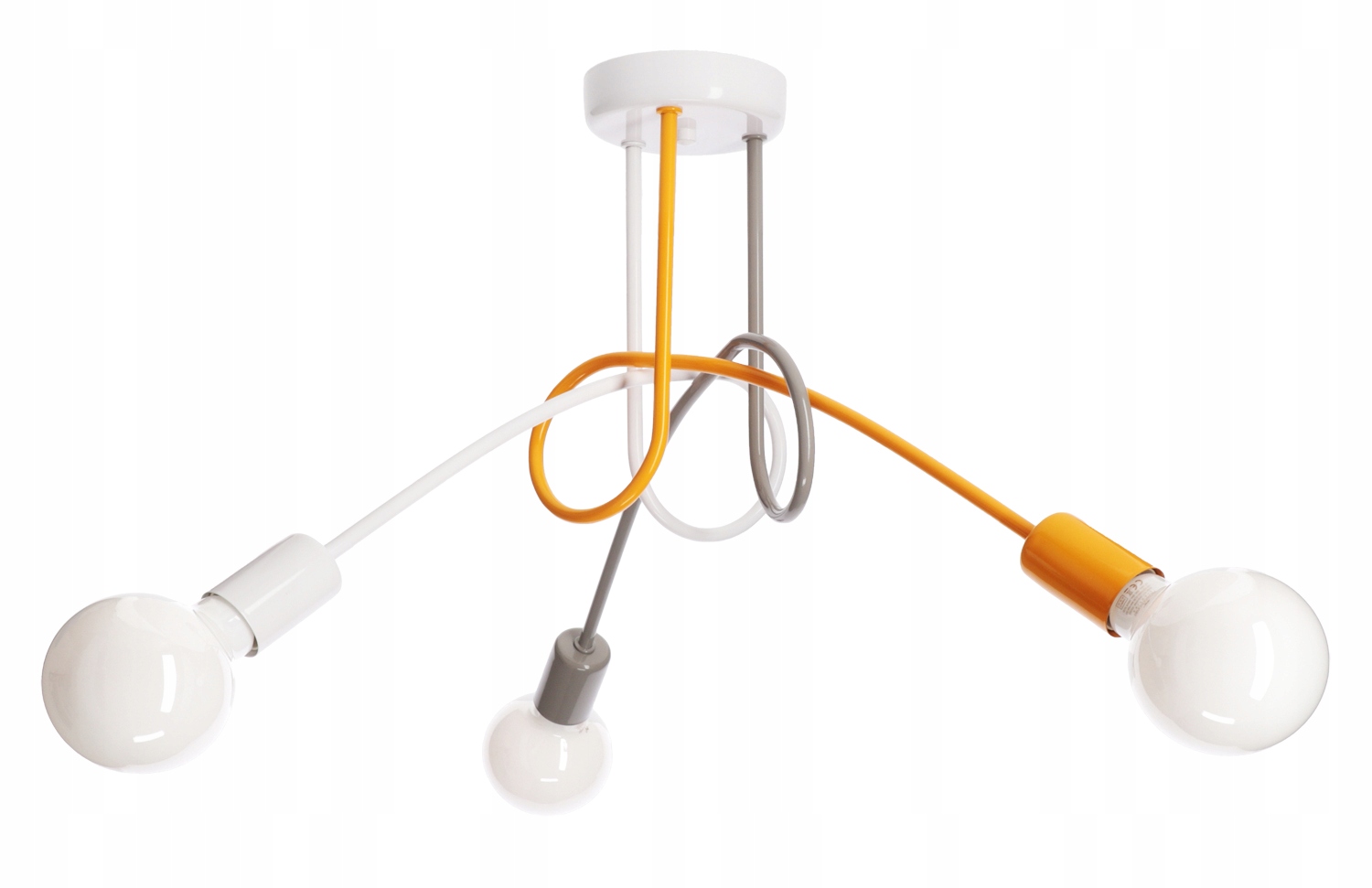 

Lampa wisząca Edison 3 Żółty szary biały