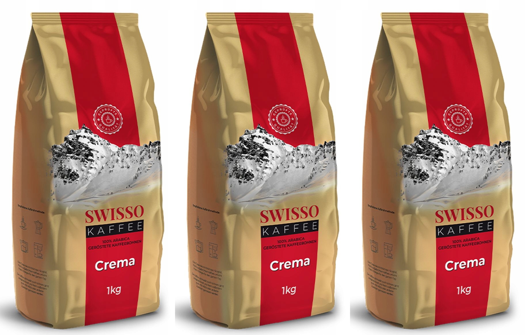 Swisso Kaffee Crema Kawa Ziarnista 100% Arabica De 3 kg