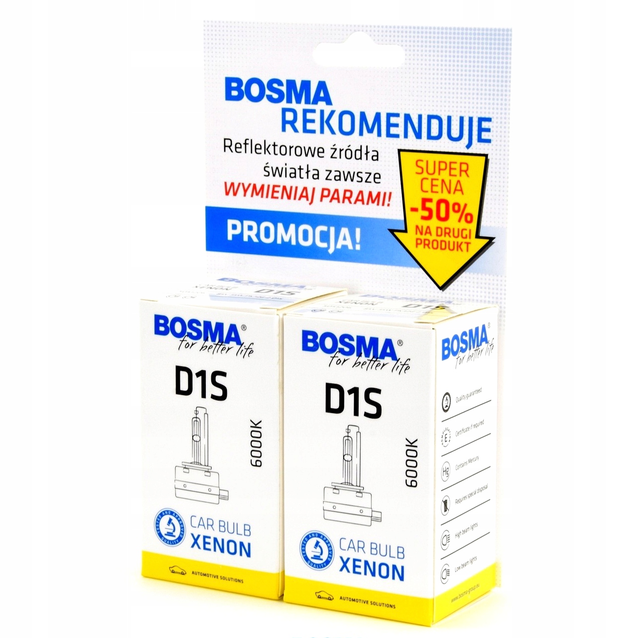 Bosma Xenon D1S 6000K 85V35W PK32d-2 Duo Pak 9501D