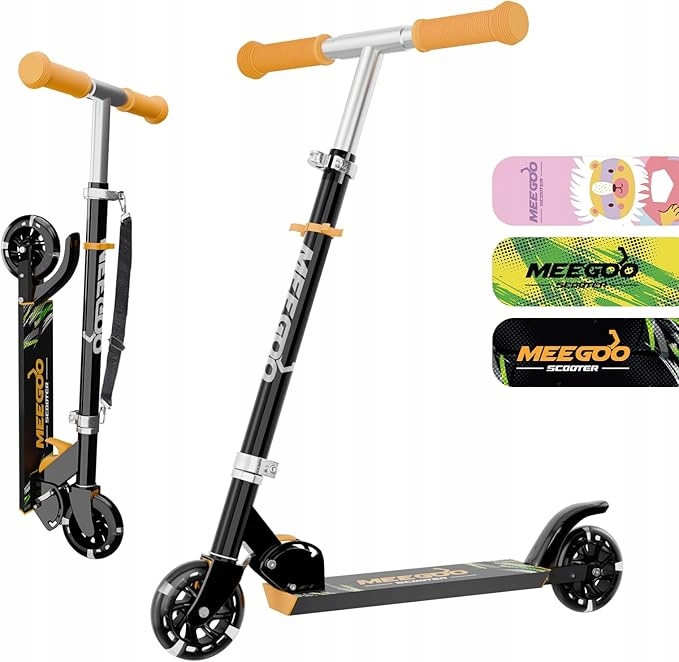 Mee Goo Hulajnoga dla Dzieci 3+ Składana Kierownica 3 Poziomy Hamulec Tylny