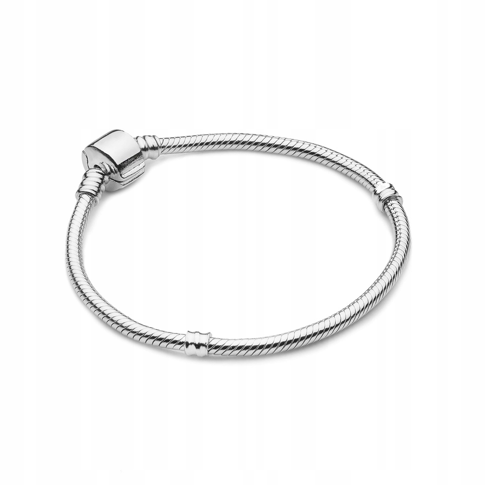 Stříbrný Náramek Dámský ryzost 925 Modulární pro Charms Zmijka 18 cm Krabička