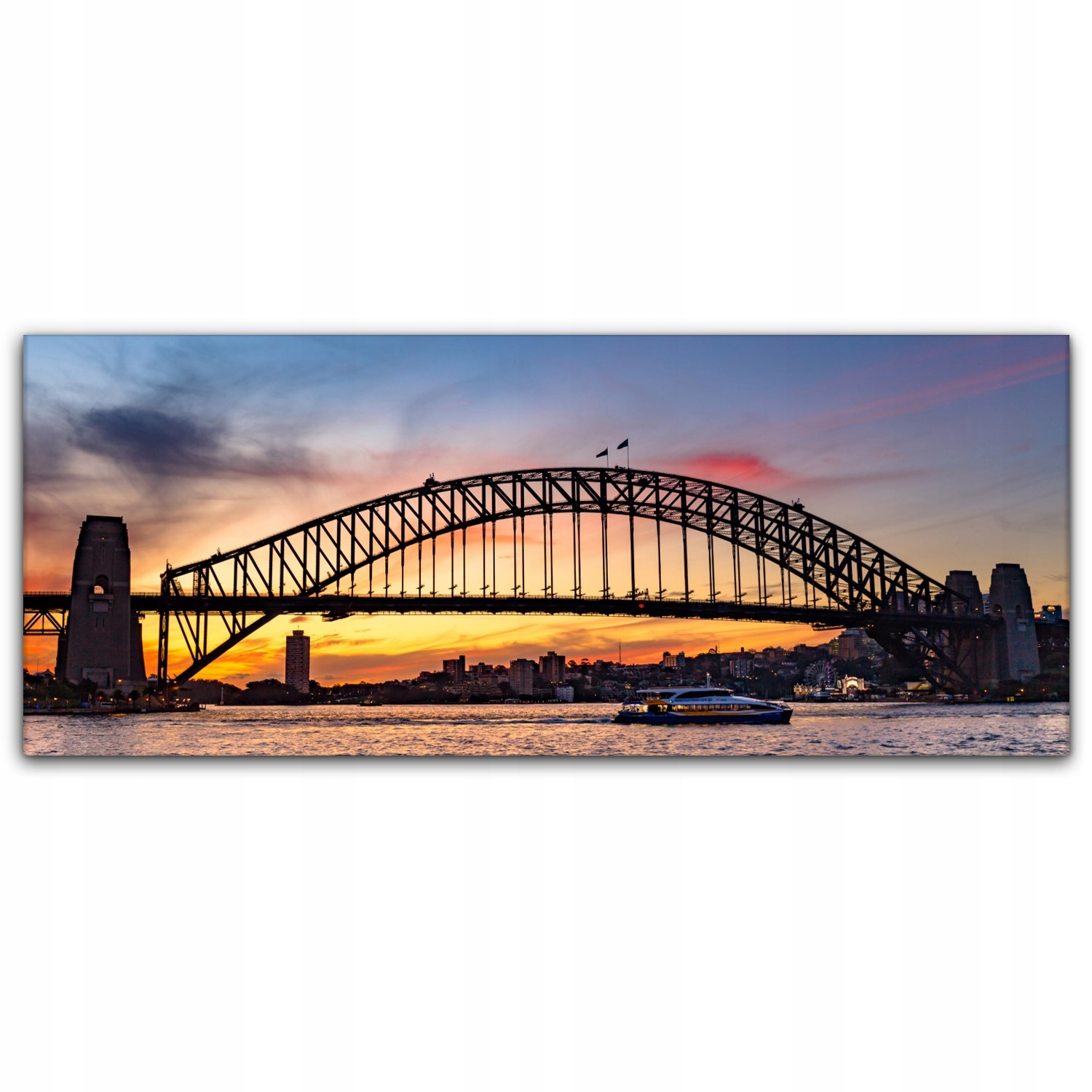 

Canvas płótno do sypialni 125x50 Most Rzeka Słońce