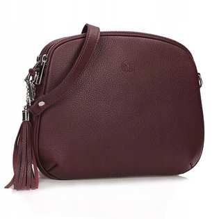 Bordó kožená elegantní Kabelka Přes Rameno Canaletto T808-s75