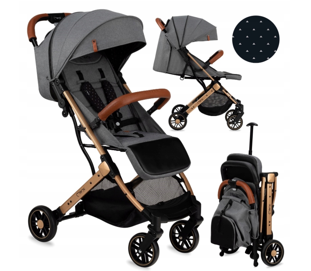 Wózek spacerowy SPACERÓWKA WALIZKA MoMi Estelle Kolor Odcienie szarości i srebra