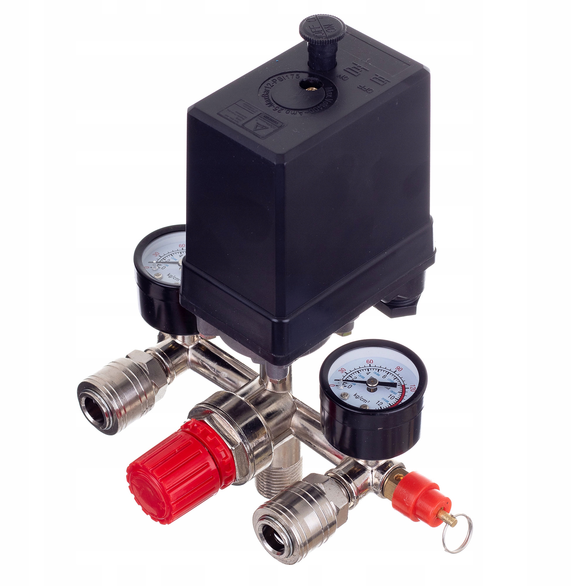 Tlakový Spínač S Reduktorem 400V 25A, Dva Manometry, Ventil 8,5 Bar