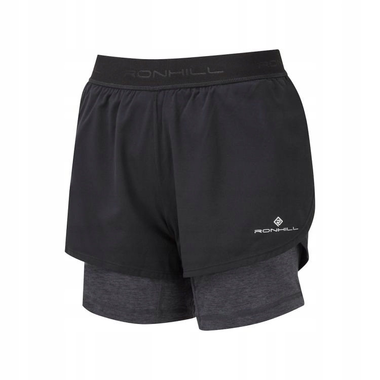 Ronhill Wmn's Tech Twin Short Black Grey Rozmiar M