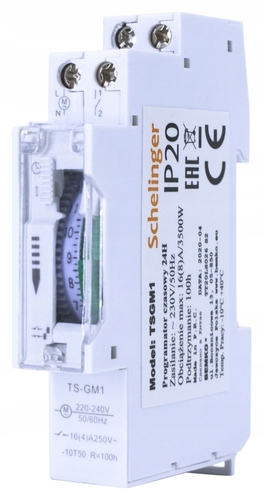 PROGRAMATOR CZASOWY MECHANICZNY 1xNO TS-GM1 24H 3500W