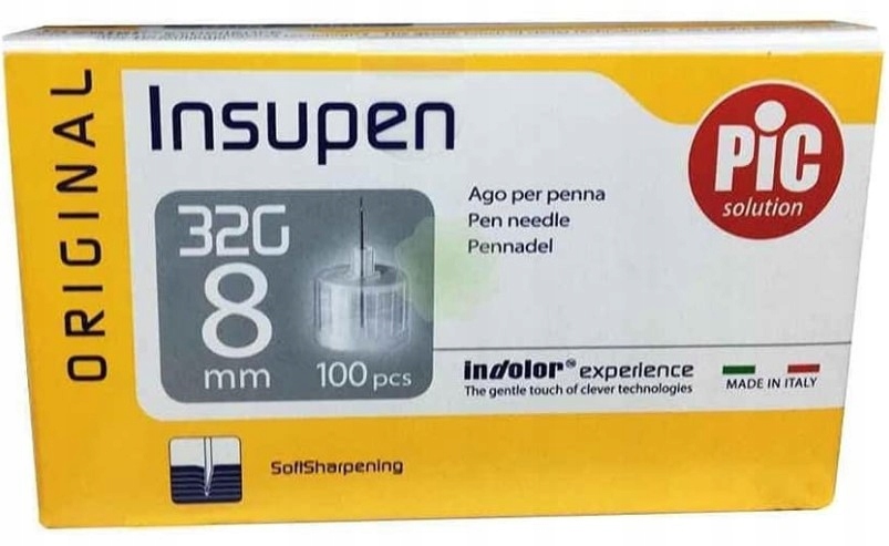 

Pic Insupen Igły Do Penów 32G 8 mm 100 sztuk