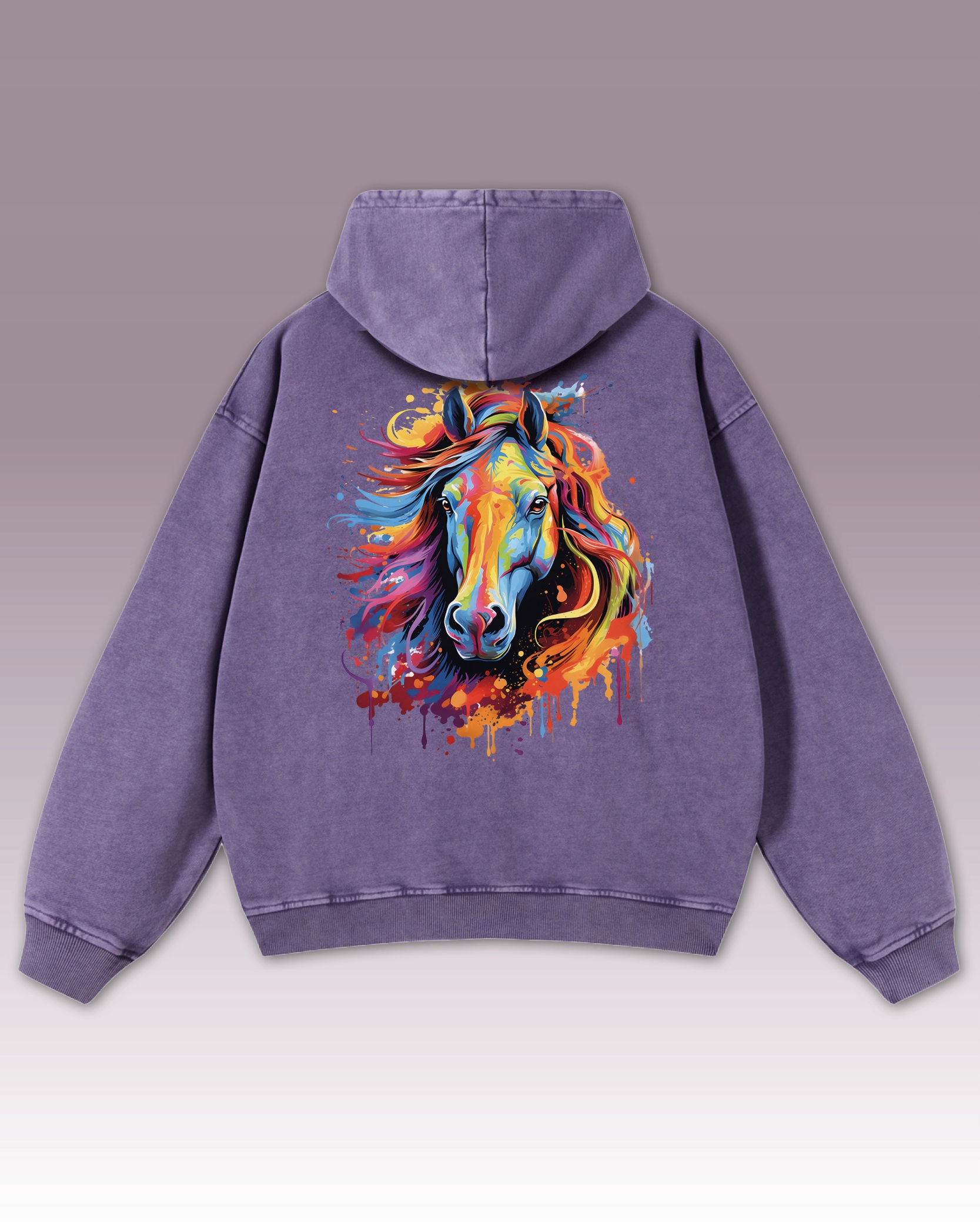 Mikina Horse Whisperer Zaklínač koní Barevný barevný kůň Fialová L