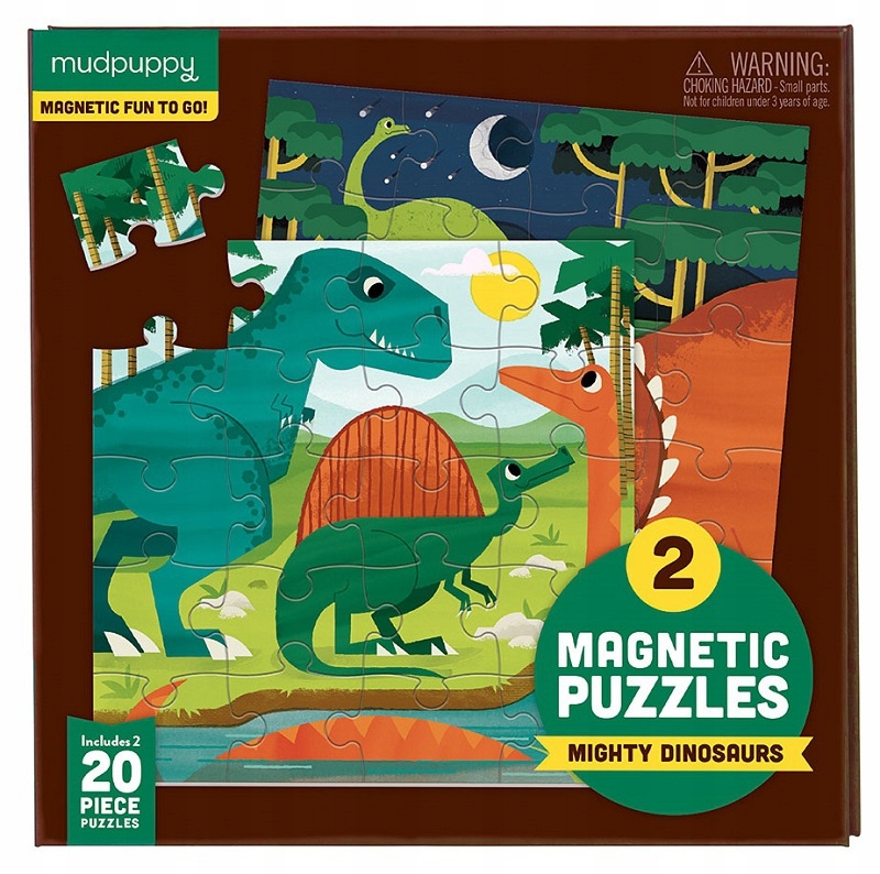 

Dinozaury puzzle magnetyczne 2 układanki Mudpuppy