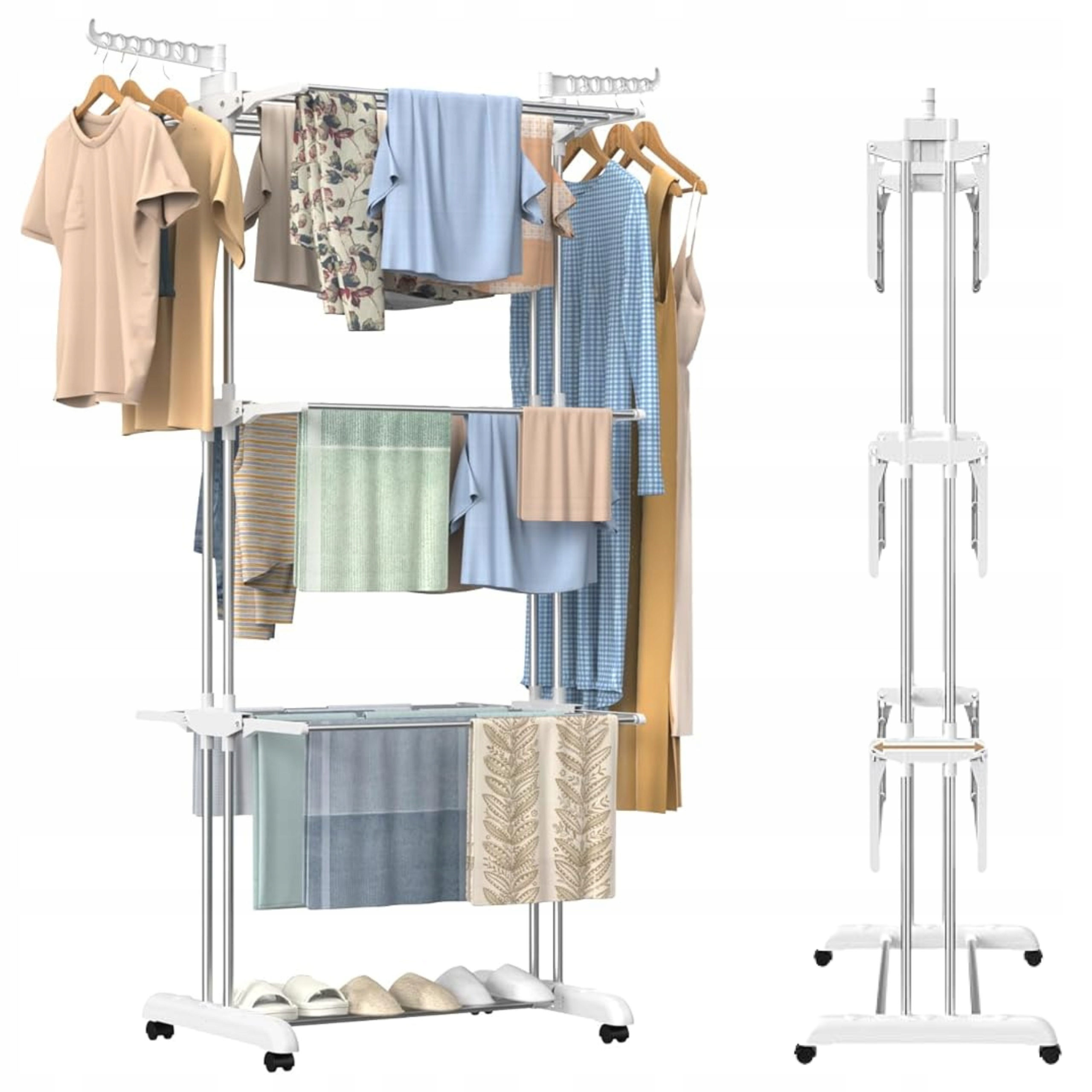 Levně Sušák Na Prádlo Stojící Velká Na Oblečení Vertikální XXL Skládací