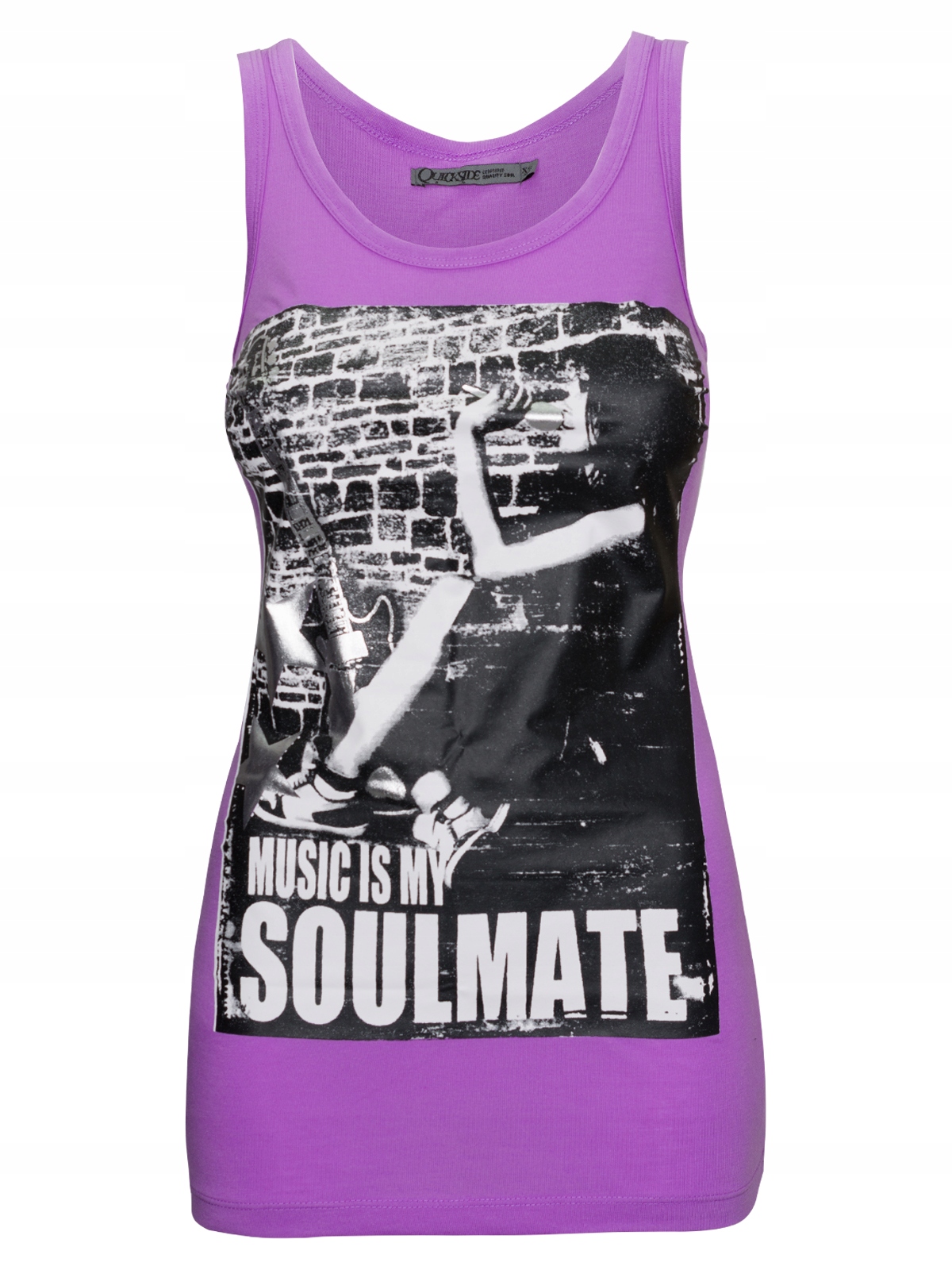 Quickside top damski ramiączka fiolet nadruk S