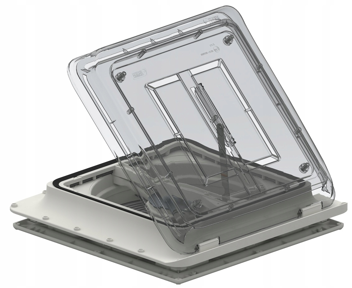 Střešní Okno Ventilátor 12V Turbo Vent Kouřové 40x40 Fiamma