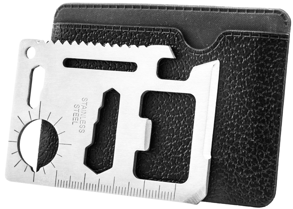 KARTA SURVIVALOWA PRZETRWANIA PRZEŻYCIA SURVIVAL 11w1 ETUI NÓŻ do portfela