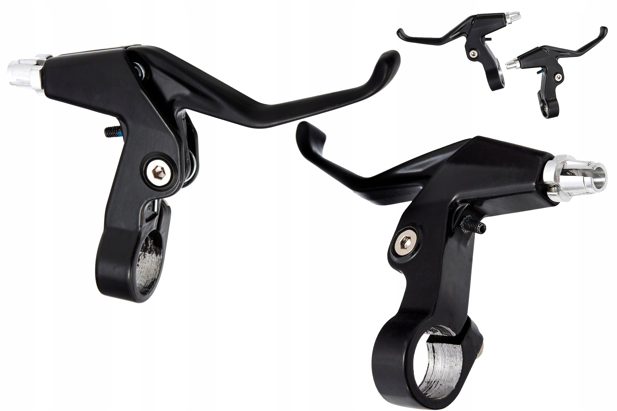 Klamki hamulcowe Mtb V-Brake Power aluminiowe 2-3 palce czarne dźwignie mtb
