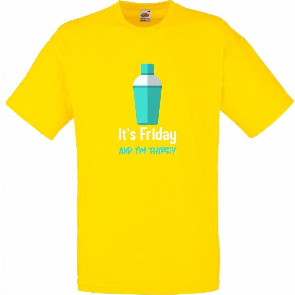 

Koszulka its friday and im thirsty M żółta jaskraw