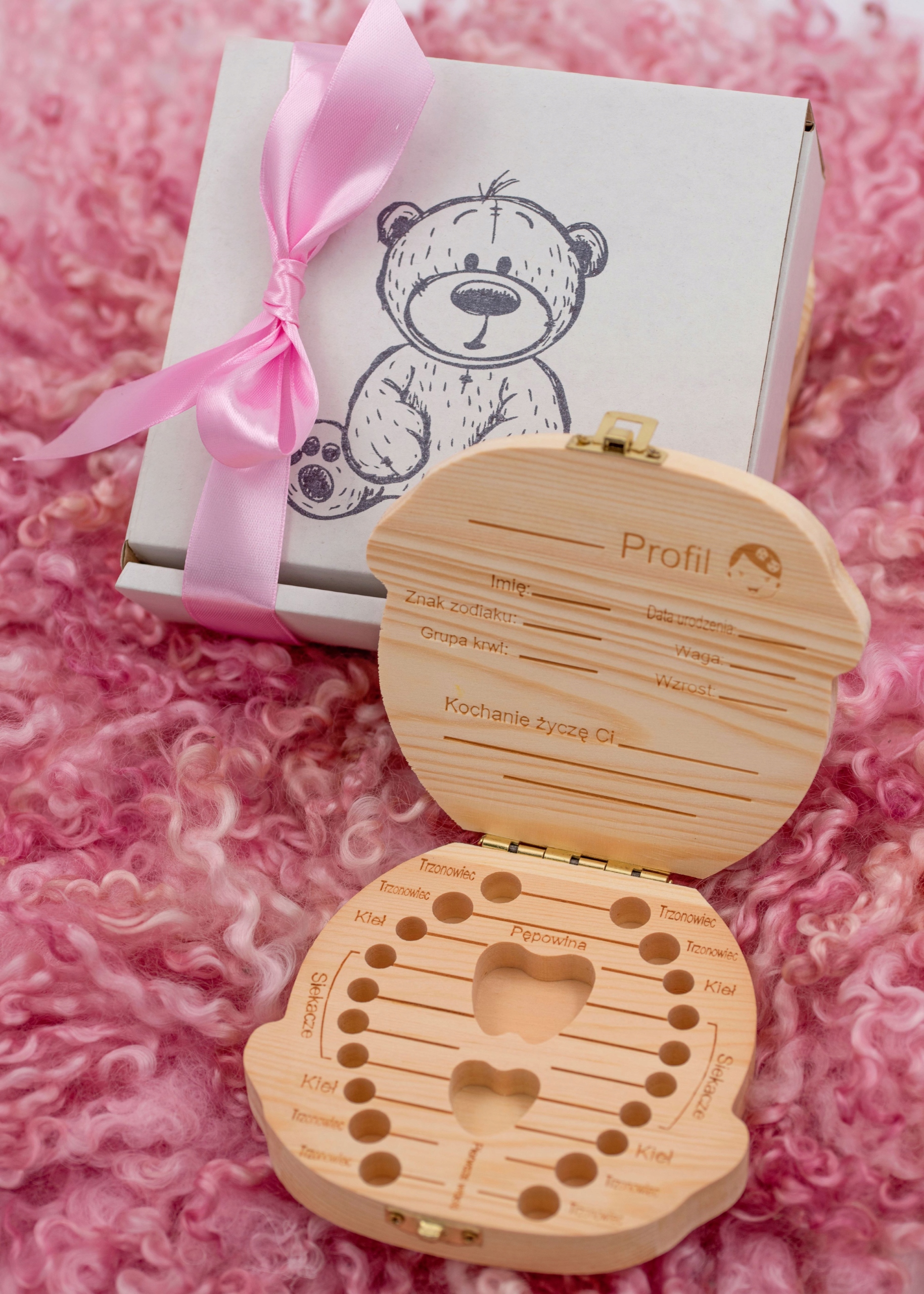 Prezent pamiątka pojemnik na ząbki Polski Drewno EAN (GTIN) 4253269163818