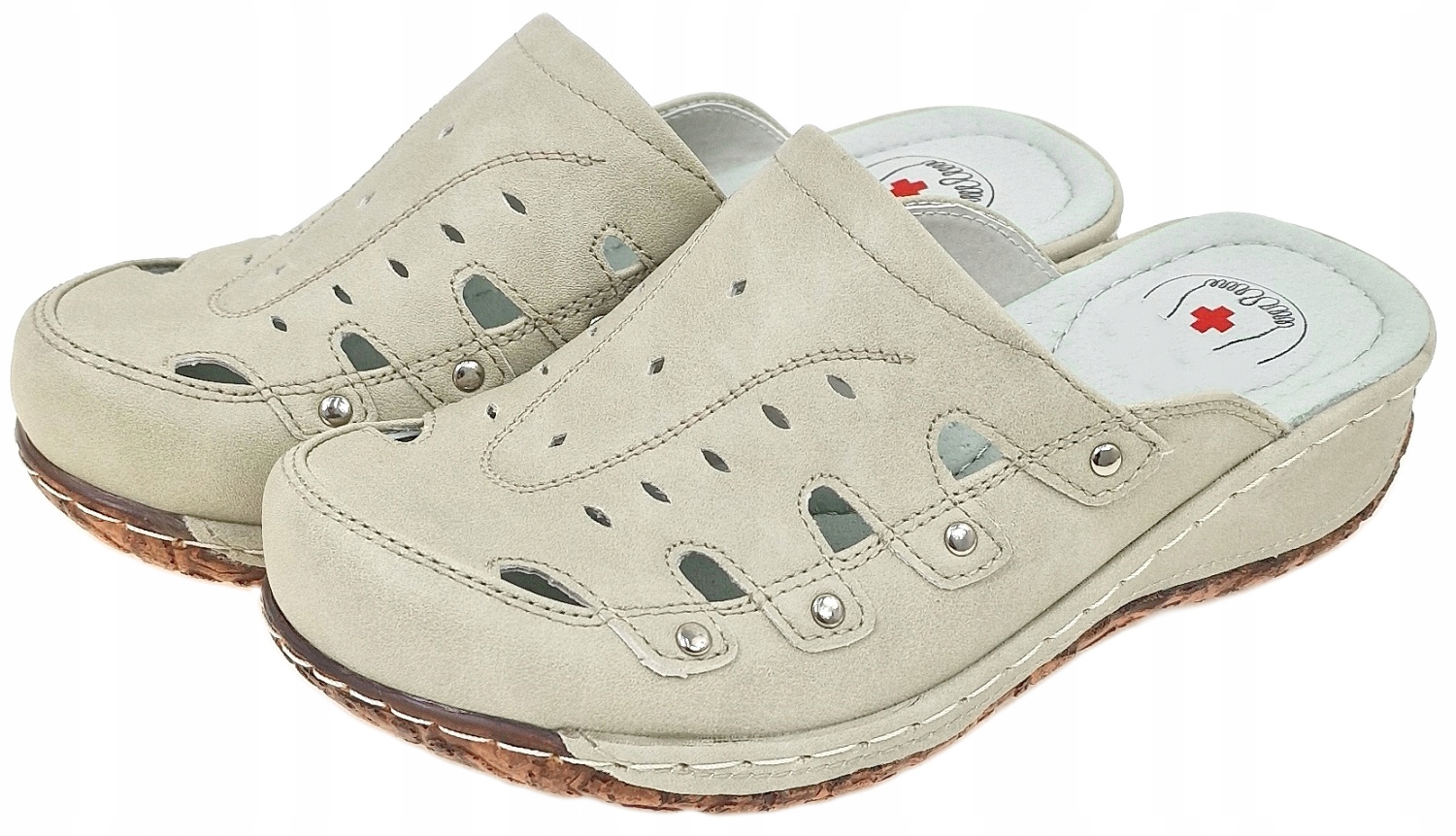 Klapki Zakryte Damskie Skórzane Medyczne roz.36-41