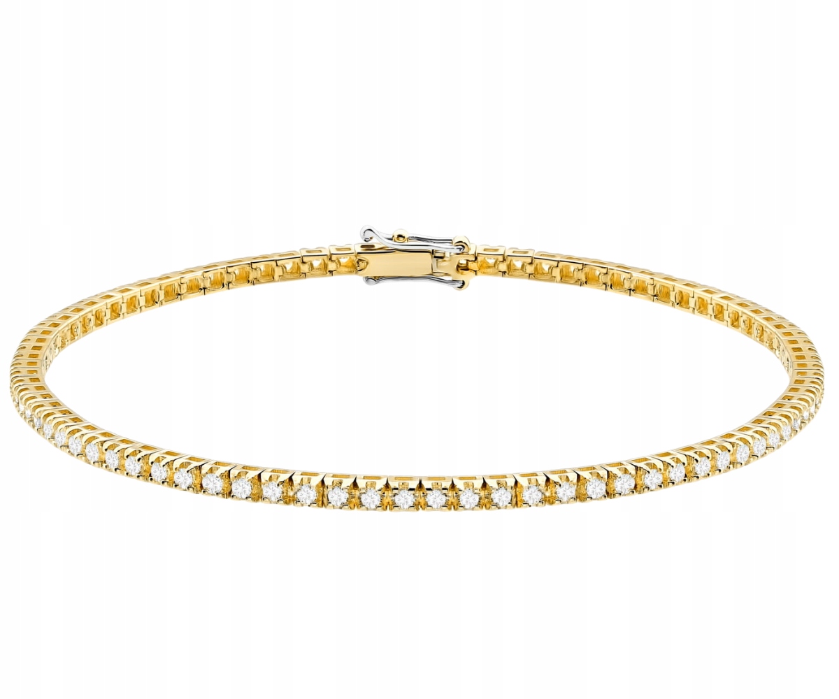 Zlatý náramek 14K 585 s diamanty 1,14 ct 18 cm S Gravírováním jako Dárek