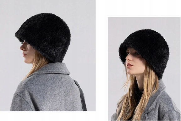 KAPELUSZ DAMSKI ZIMOWY BUCKET HAT OCIEPLANY PLUSZOWY Kod producenta YF148