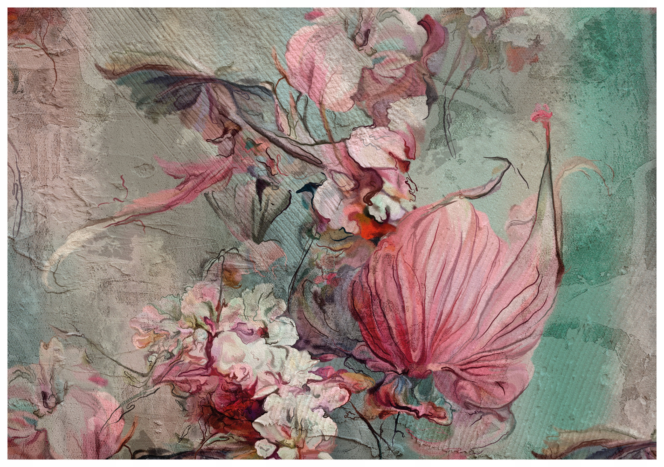 Fototapeta Kvetinová Provence Shabby Chic vinylová 416x254 lepidlo