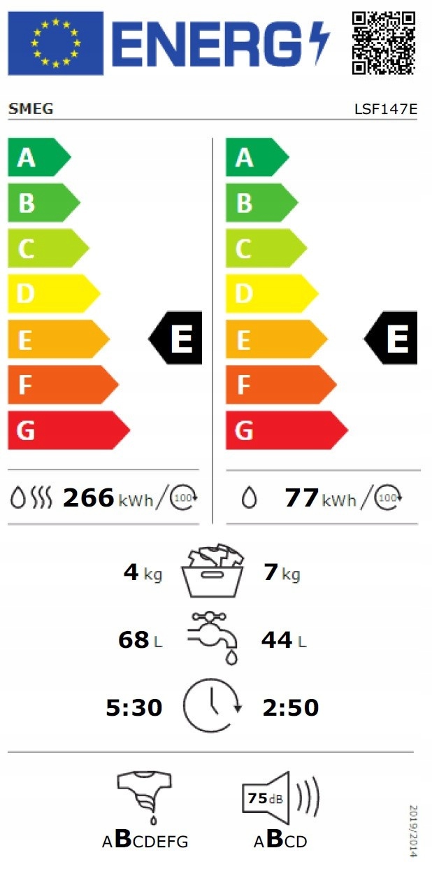 Pralko-suszarka wolnostojąca Smeg LSF147E Sterowanie elektroniczne