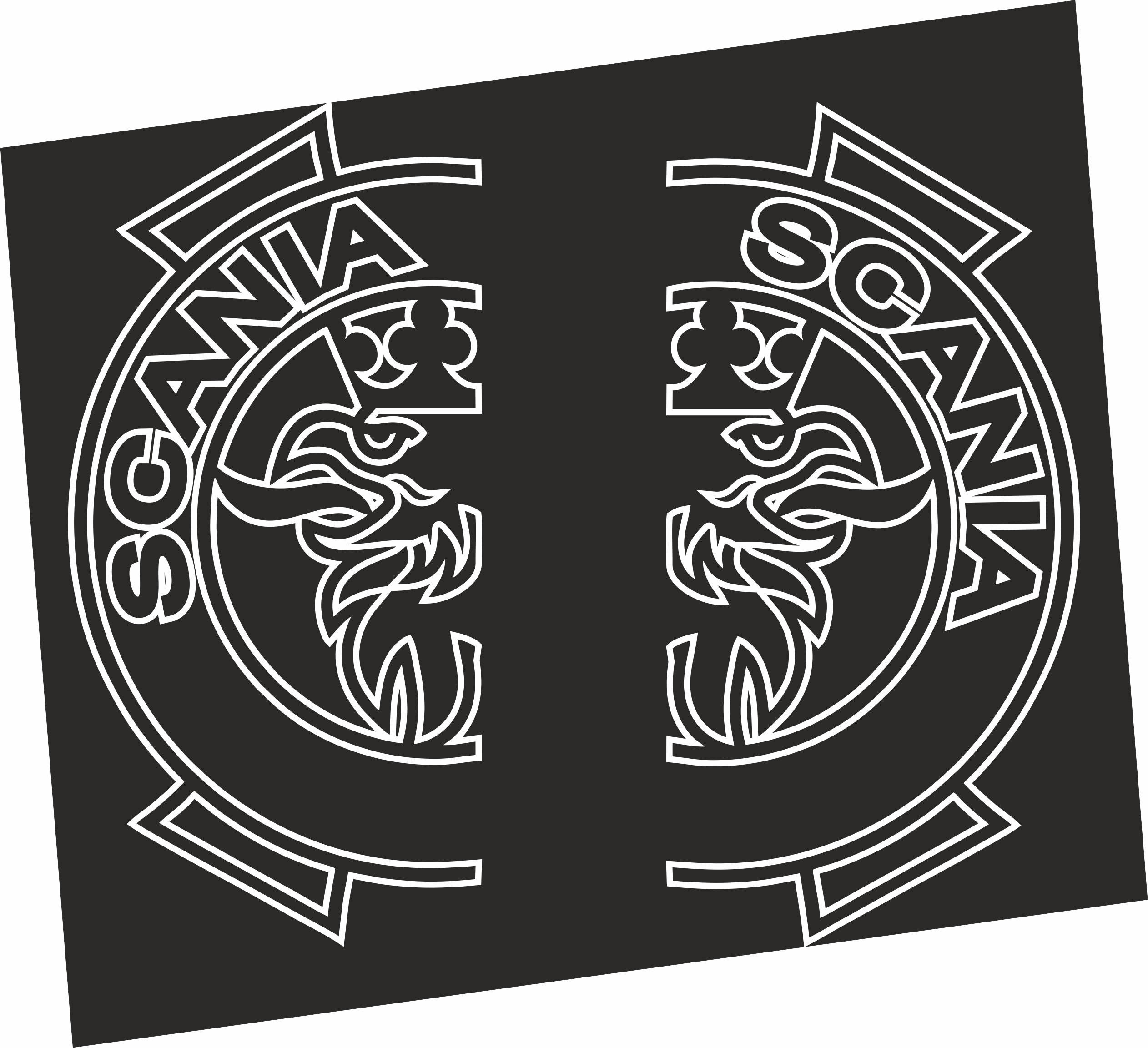 Naklejki, na boczne szyby, Scania, kontur