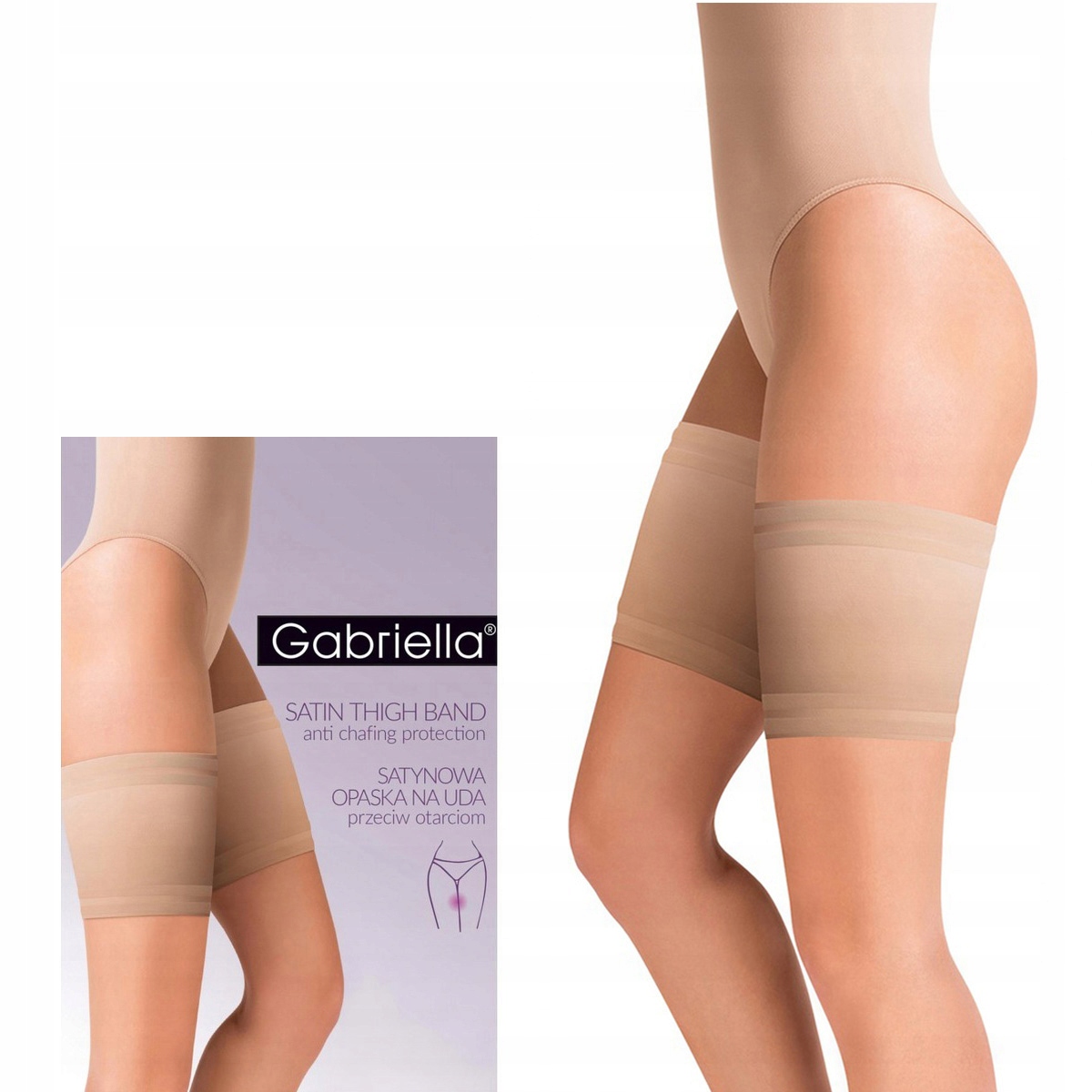 

Opaska na uda satynowa Gabriella Beige 7/8